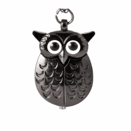 부엉이 검정색 키링 소형 회중시계_기념품 여행 쥬얼리 기념일